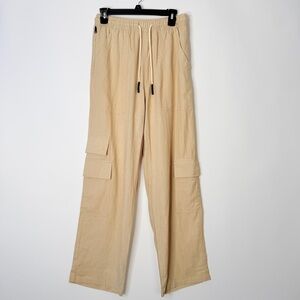 OAS Beige Cargo Linen Pants Size S #0060